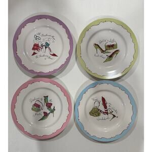 Rosanna Fun Holiday Shoe Salad Plates Set of 4